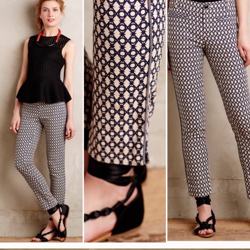 Anthropologie Cartonnier Charlie Mosaic Pants Sz 4